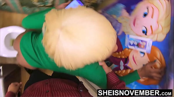 HD I Made My Step Daughter Get Off The Toilet To Fuck Me, Standing POV Hardcore Doggystyle Closeup By Her Horny Step Dad Big Cock, Sexy Busty Blonde Black Girl Sheisnovember Getting Rough Sex Against The Wall Standing On Msnovember