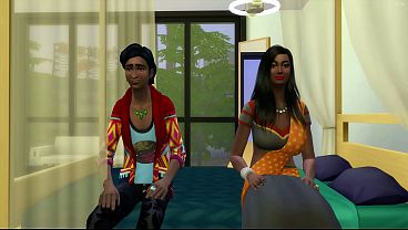 Madrastra india la pilla masturbándose en la cama en su habitación. Luego lo llamó a su habitación para ayudarlo a tener relaciones sexuales por primera vez.