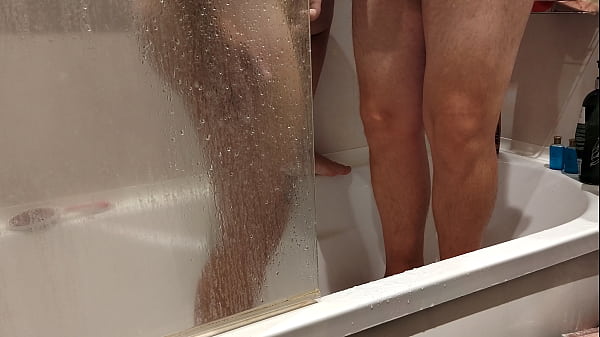 Shower mutual masturbation