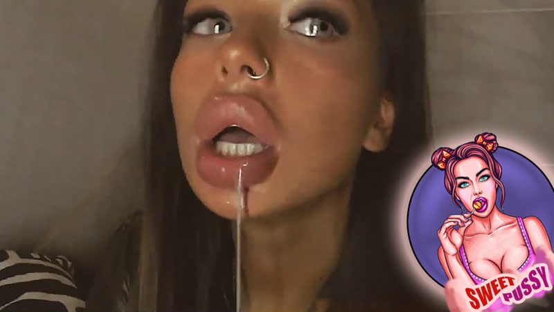 Sp Bimbo-Göttin Angelsluts, mollige Silikonlippen, fließendes Sperma, hausgemachte Erotik, Webcam, großlippiges Luder lutscht, sabbernde Lippen